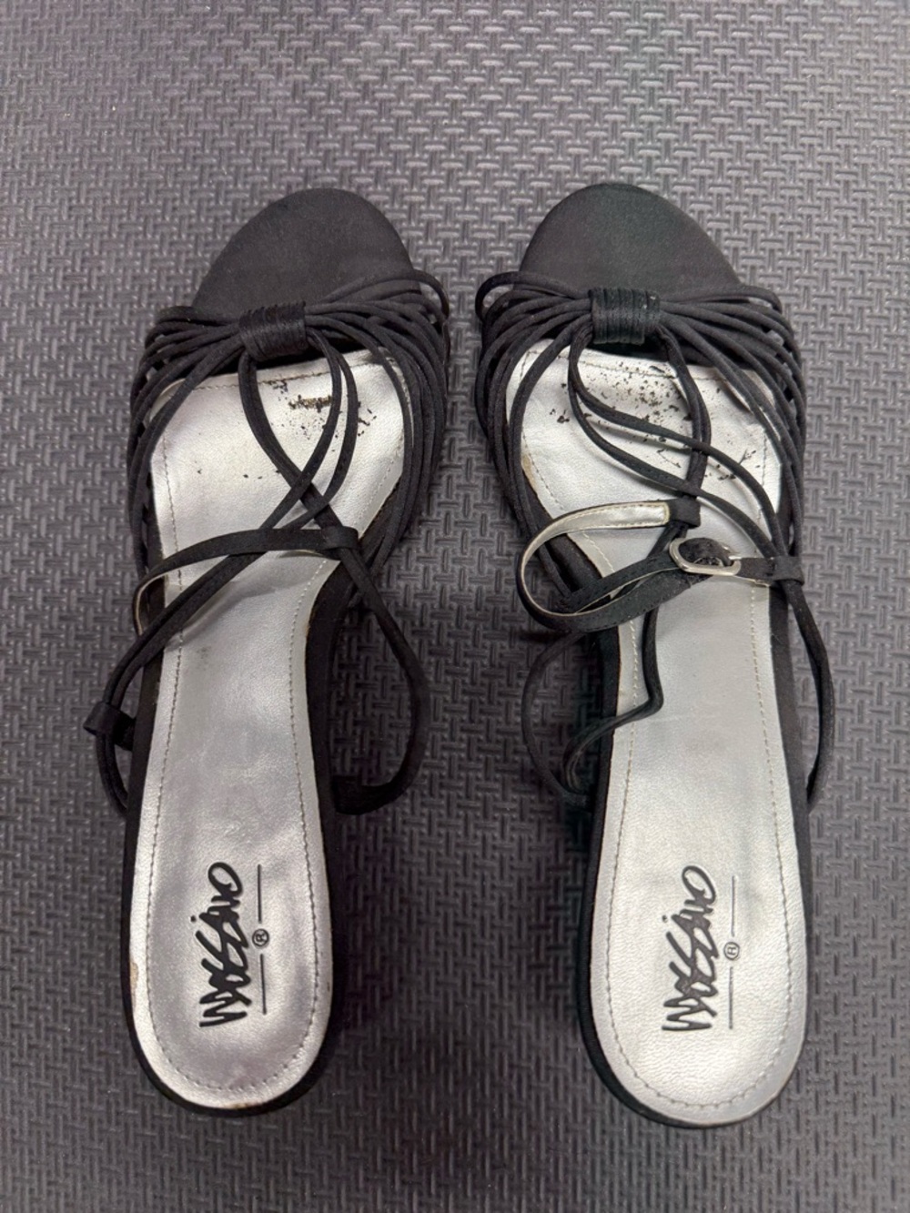 Mossimo Supply Co. Black Strappy Lace-Up Open-Toe Heels